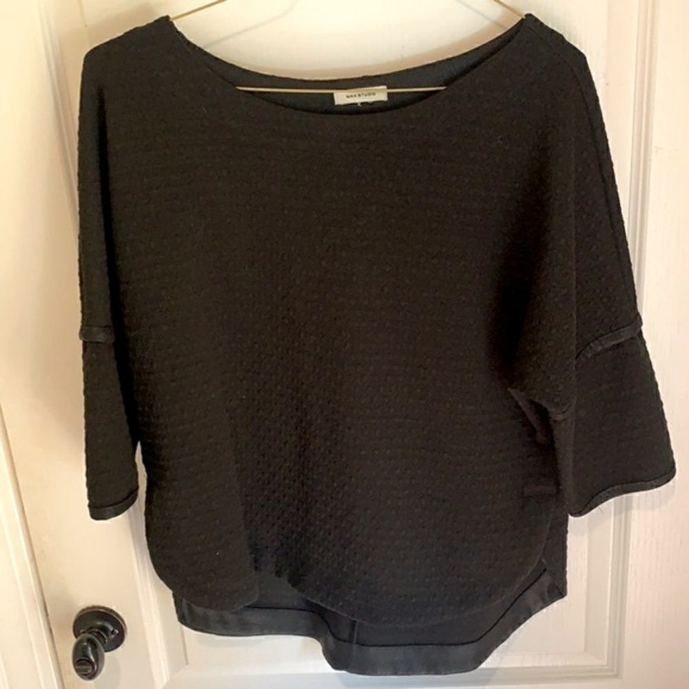 Max Studio black oversized top